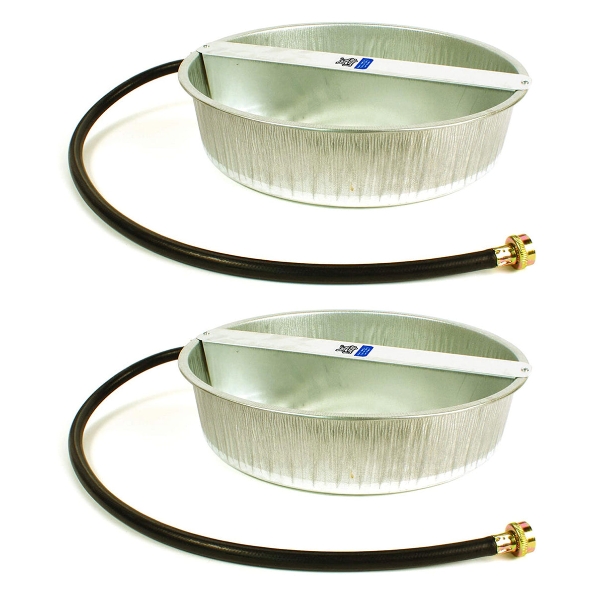 Little Giant 13-Quart Galvanized Steel Ever Full Pet Water Bowl Dish (2 Pack)
