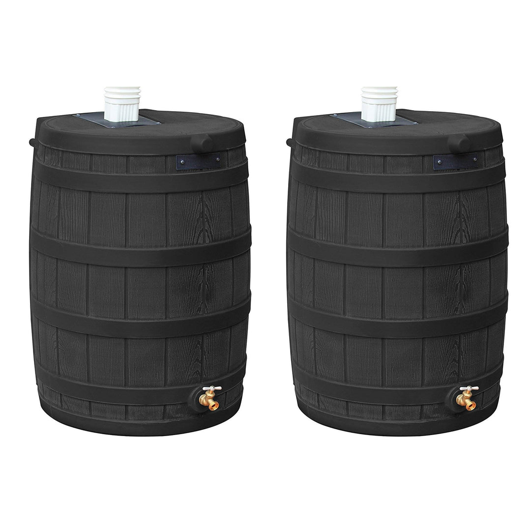 Good Ideas Rain Wizard 50 Gallon Plastic Rain Barrel Water Collector (2 Pack) - VMInnovations