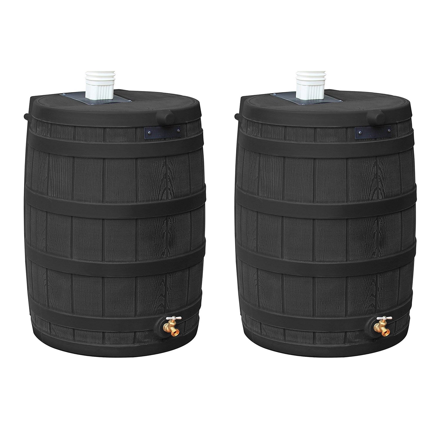 Good Ideas Rain Wizard 50 Gallon Plastic Rain Barrel Water Collector (2 Pack) - VMInnovations