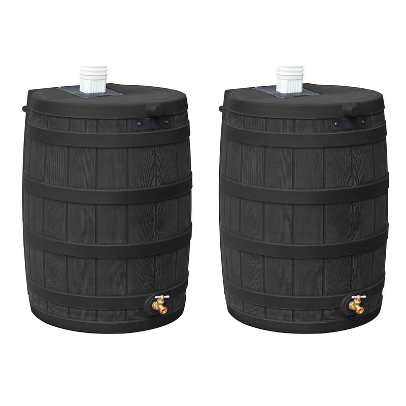 Good Ideas Rain Wizard 50 Gallon Plastic Rain Barrel Water Collector (2 Pack)