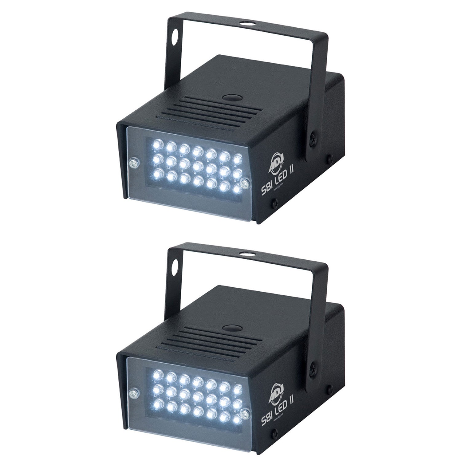 ADJ LED II DJ Party Stage Lighting Variable Speed Mini Strobe Light (2 Pack)