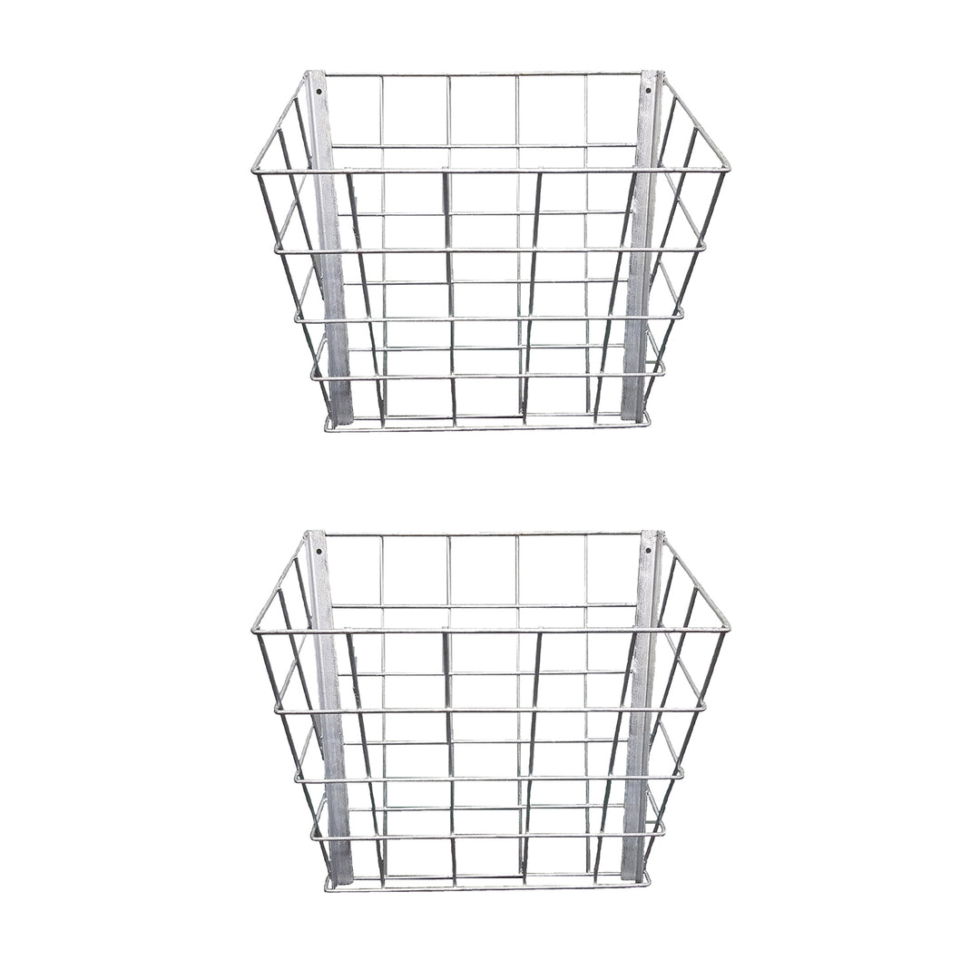 Rugged Ranch Wall Mounted Steel Sheep & Goat Livestock Hay Feeder Rack (2 Pack)