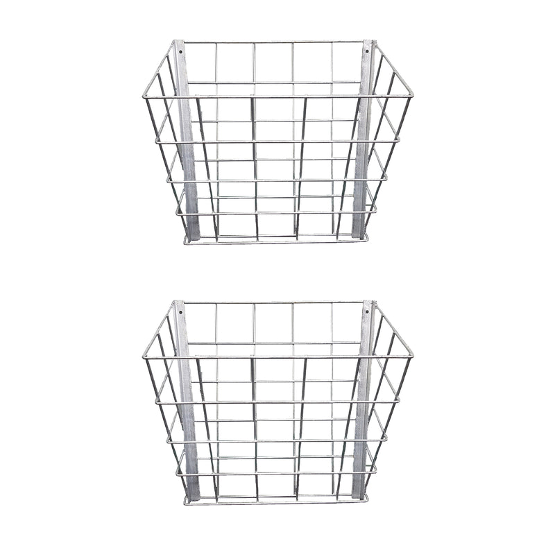 Rugged Ranch Wall Mounted Steel Sheep & Goat Livestock Hay Feeder Rack (2 Pack)