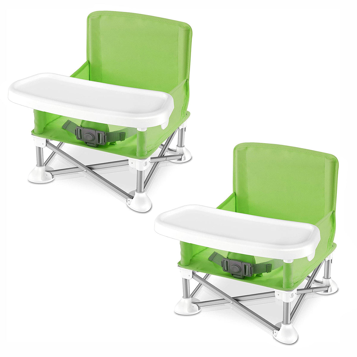SereneLife Baby Toddler Folding Booster Seat Feeding High Chair, Green (2 Pack) - VMInnovations