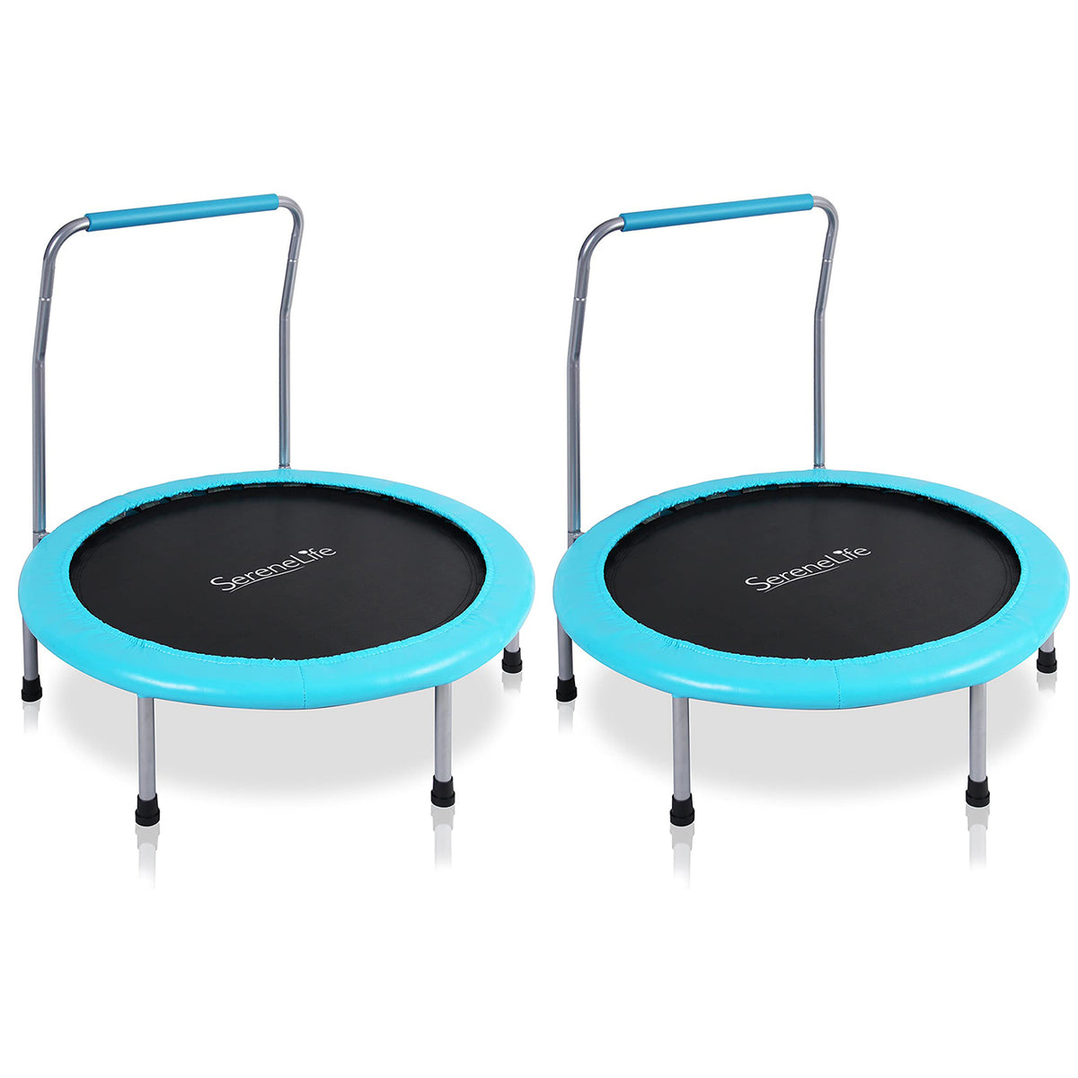 SereneLife 36 Inch Kids Outdoor Fitness Trampoline & Padded Frame Cover (2 Pack)