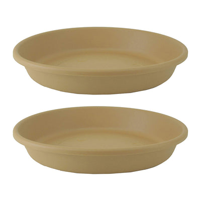 The HC Companies 21 Inch Planter Saucer for Classic Pots, Sandstone, 2 Pack