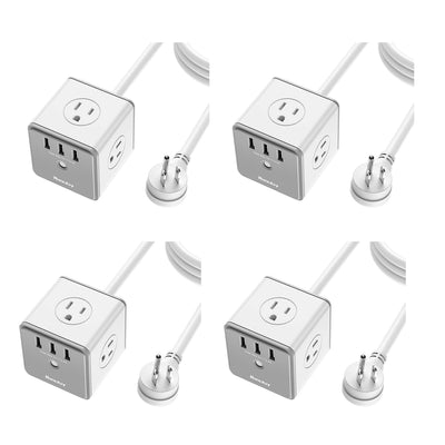 Huntkey Surge Protector Extension Cord Outlet w/ AC Plugs & USB Ports (4 Pack)