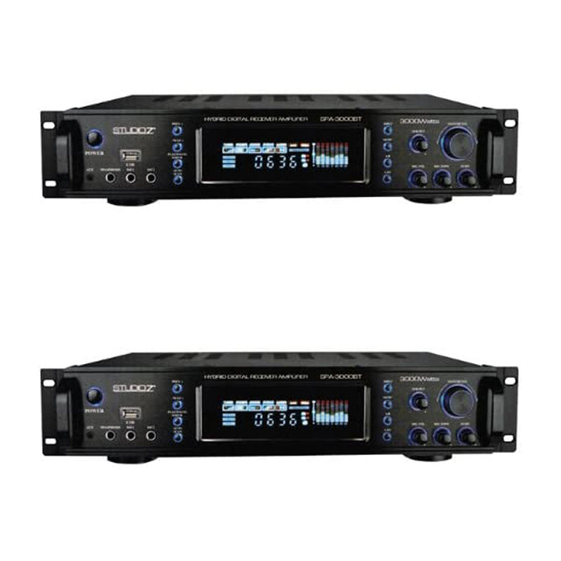 Studio Z Digital Home Audio Hybrid Radio Receiver 2 Channel Amplifier (2 Pack)