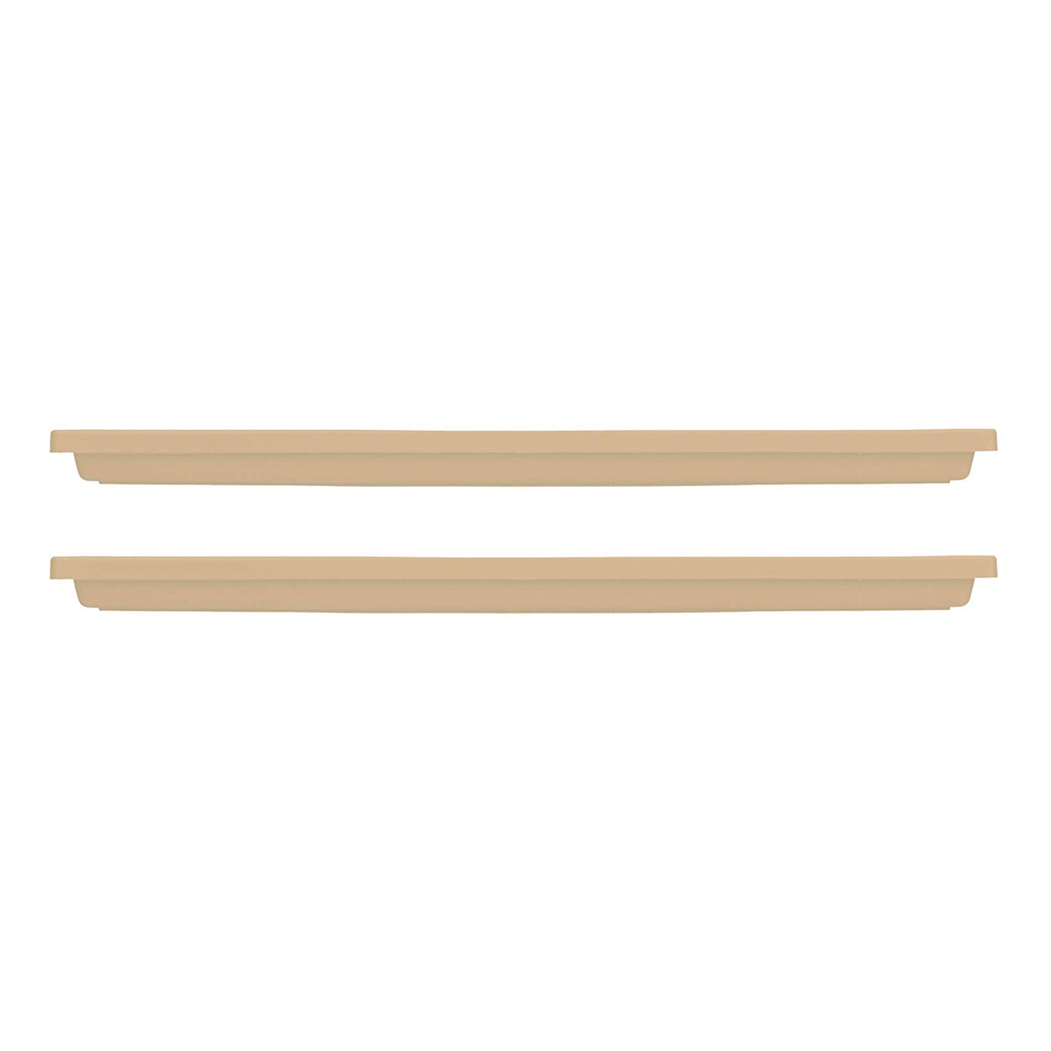 HC Companies Venetian 23.5 In Rectangular Flower Box Saucers, Sandstone (2 Pack)
