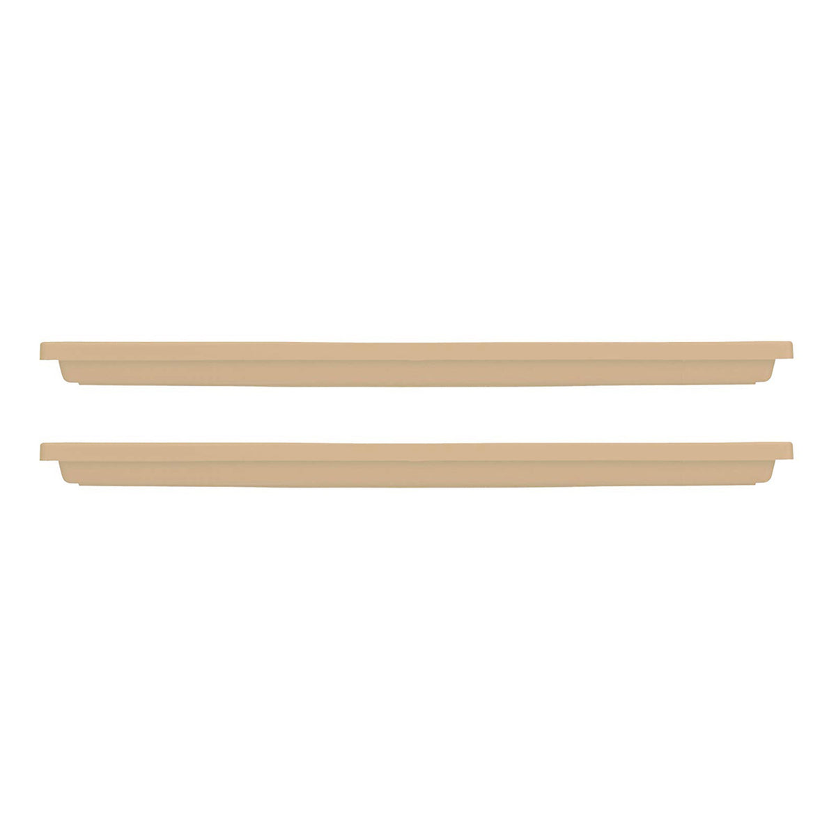 HC Companies Venetian 23.5 In Rectangular Flower Box Saucers, Sandstone (2 Pack)