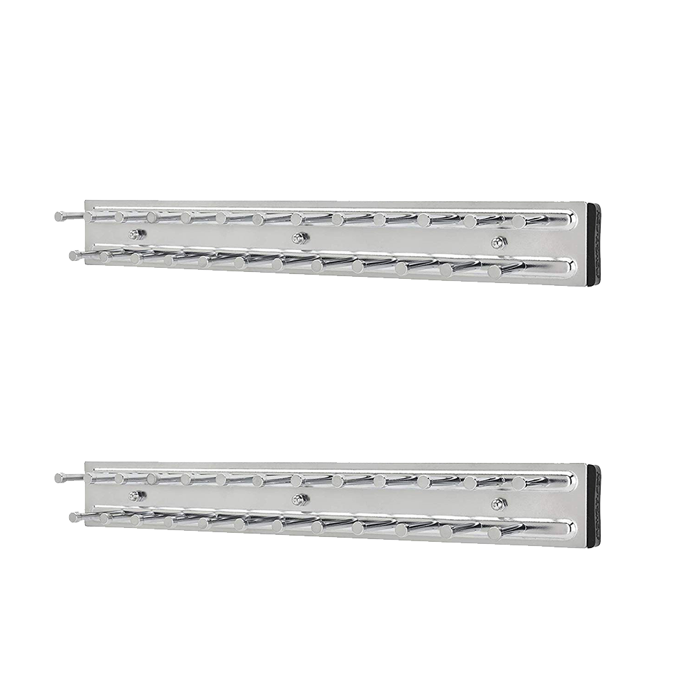Rev-A-Shelf TRC-14CR 14-Inch Side Mount Extending Tie Rack, Chrome (2 Pack) - VMInnovations