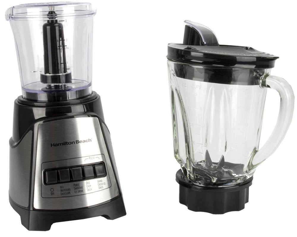 Hamilton Beach 2-In-1 Crusher Blender Chopper with The Blender Bible Cookbook