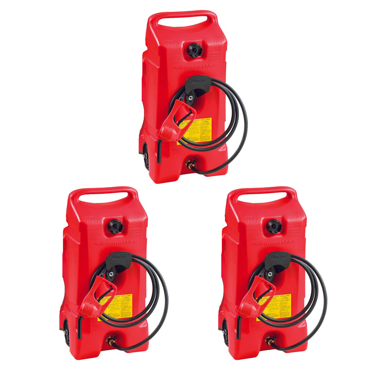 Scepter Flo N Go DuraMax 14 Gallon Portable Gas Fuel Tank Container with Pump (3 Pack) - VMInnovations