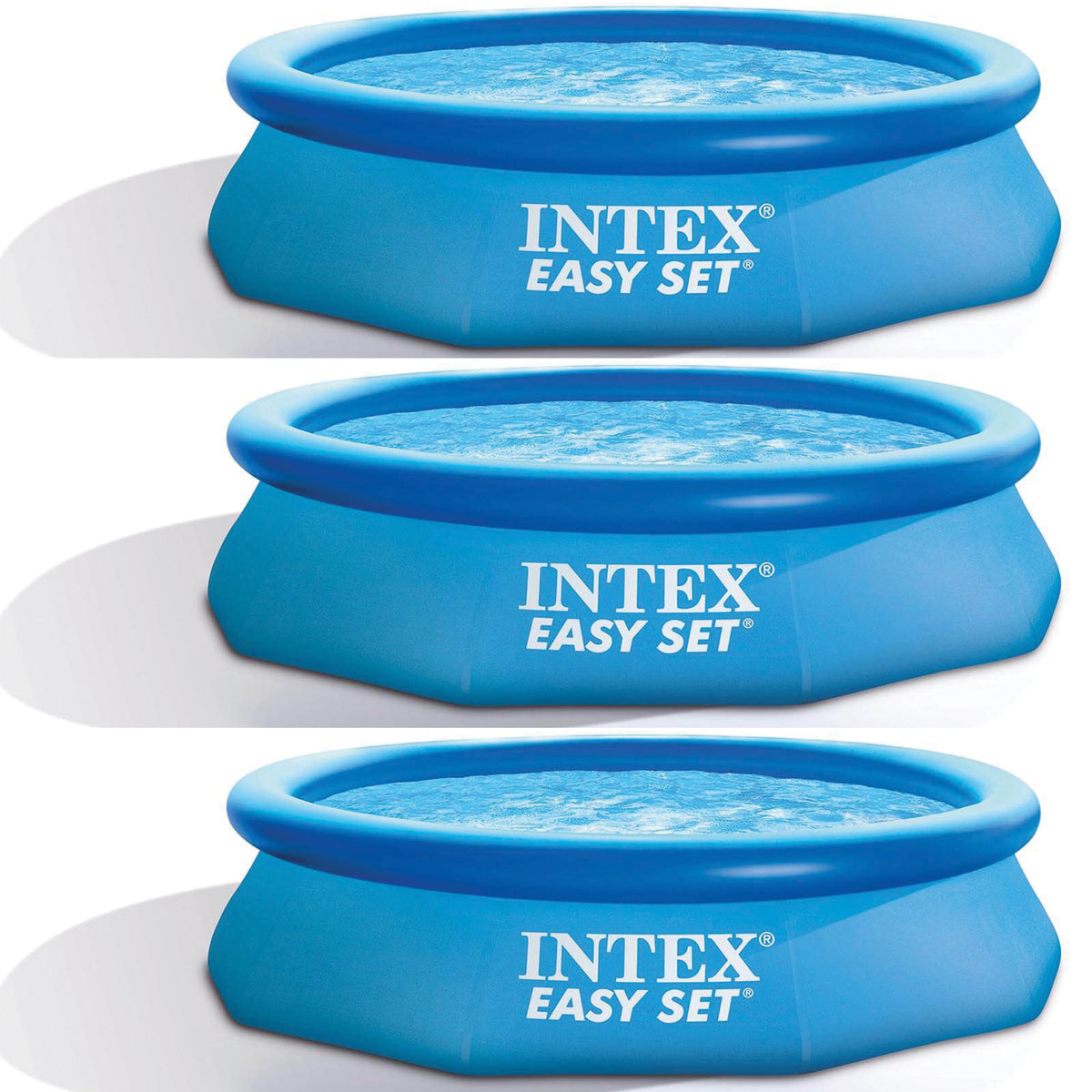 Intex Easy Set 10ft x 30ft x 30in Above Ground Inflatable Round Pool (3 Pack)