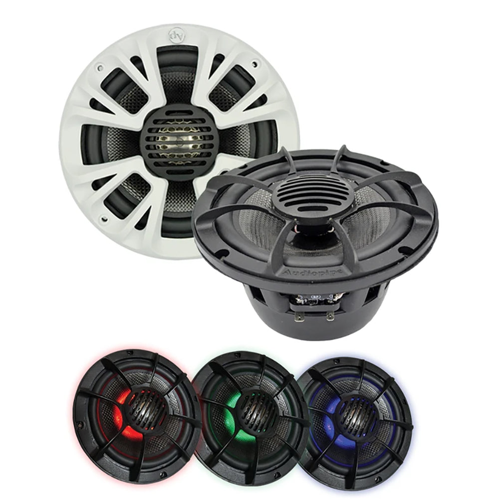 Audiopipe 500 Watt Max 8 Inch Marine Coaxial Car Speakers, Pair, Black (4 Pack)