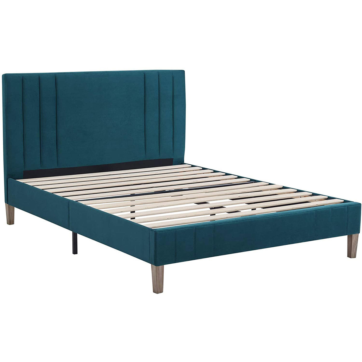 Classic Brands Chicago Modern Tufted Upholstered Platform Bed Frame, Full, Teal