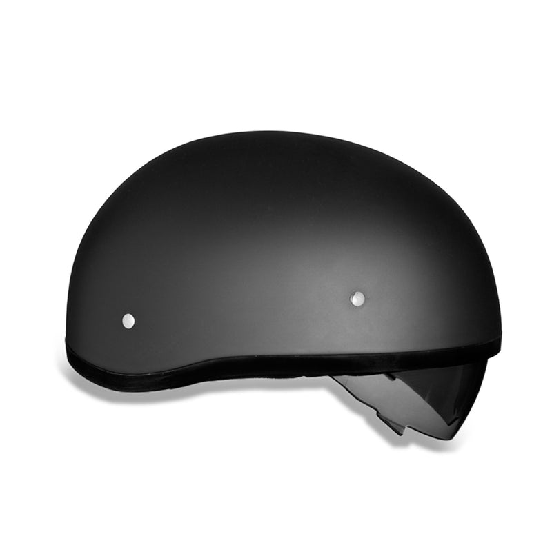 Daytona Helmets Motorcycle Half Helmet Skull Cap w/Inner Shield, Small, Black