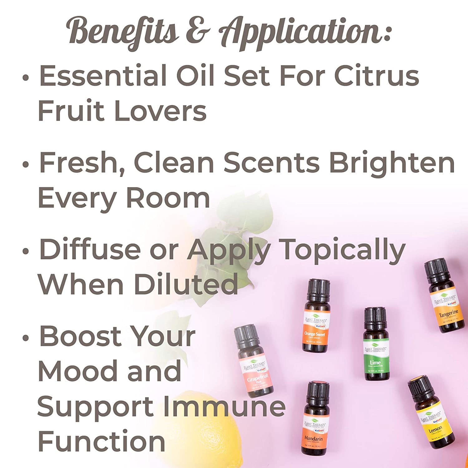 Plant Therapy Aroma Diffusible 10 mL Essential Oils, Set of 6, Fruits (3 Pack)