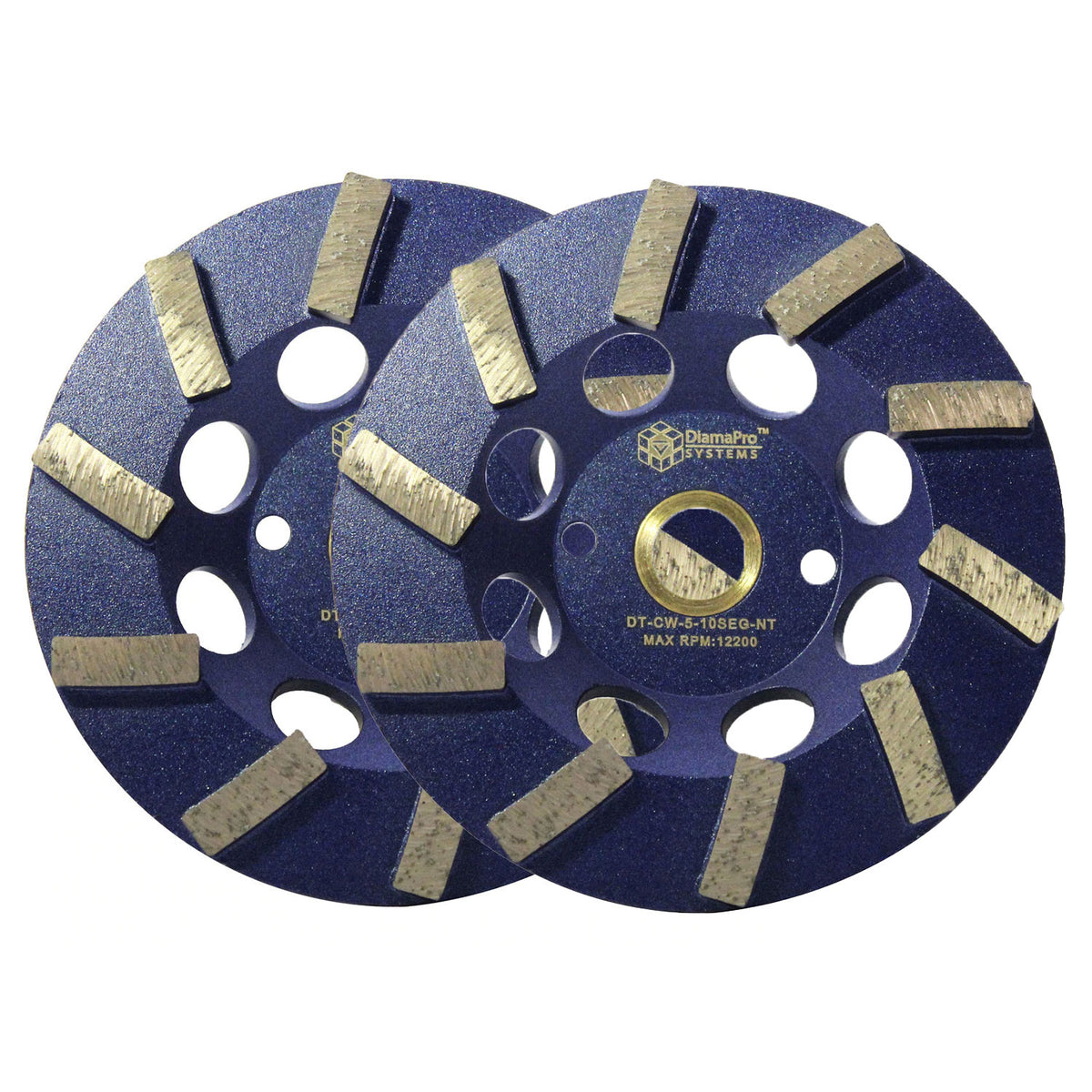 DiamaPro Systems NonThreaded 5 Inch 10 Segment Turbo Grinding Cup Wheel (2 Pack)