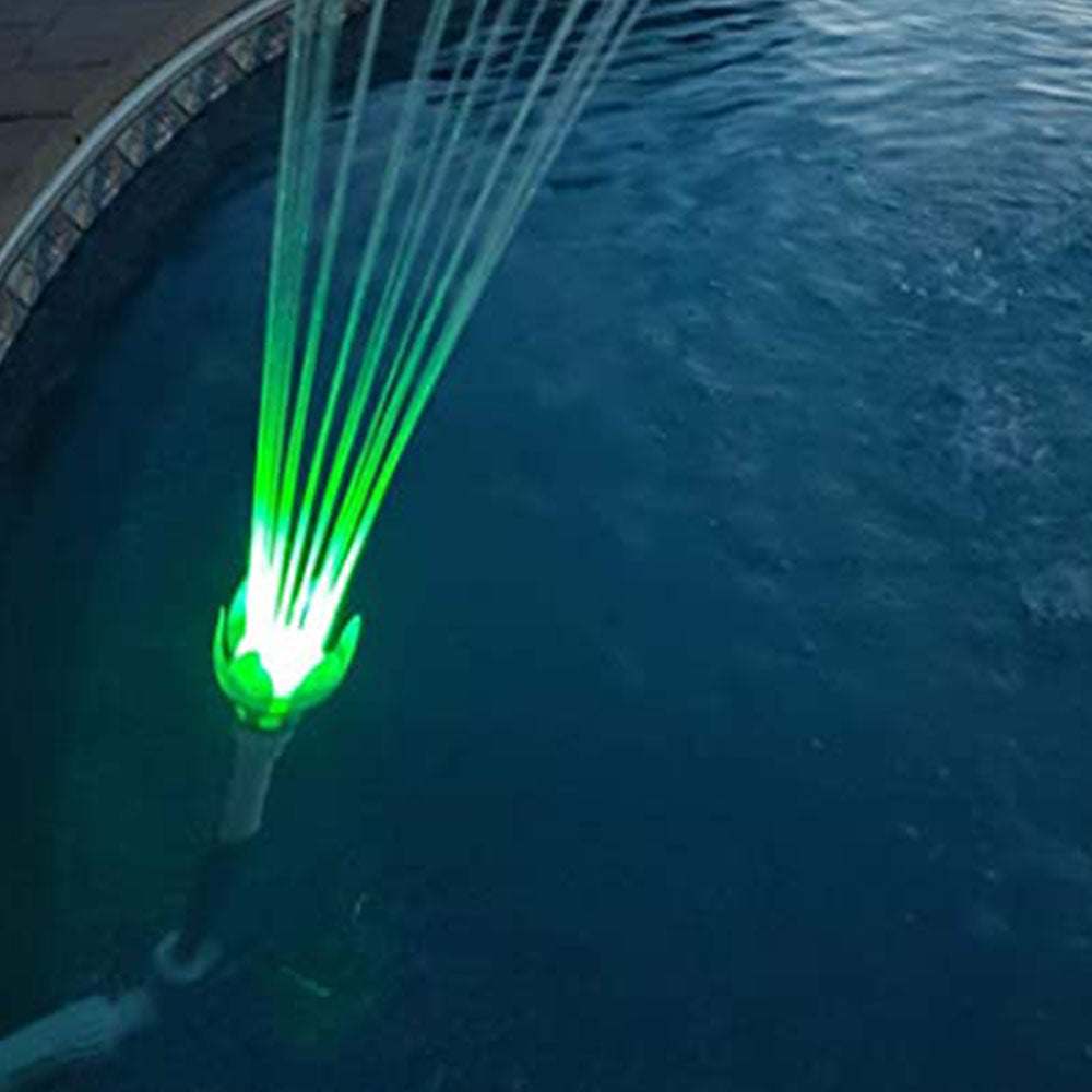 Magic Pool Fountain Sprayer w/ Multicolor LED Bulb + 2 Solid Green LED Bulbs