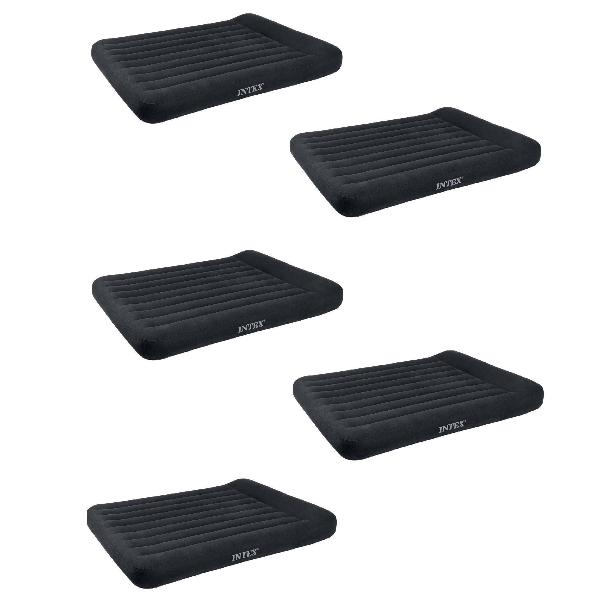 Intex Queen Classic Pillow Rest Air Bed Mattress with Built-In Pump (5 Pack)