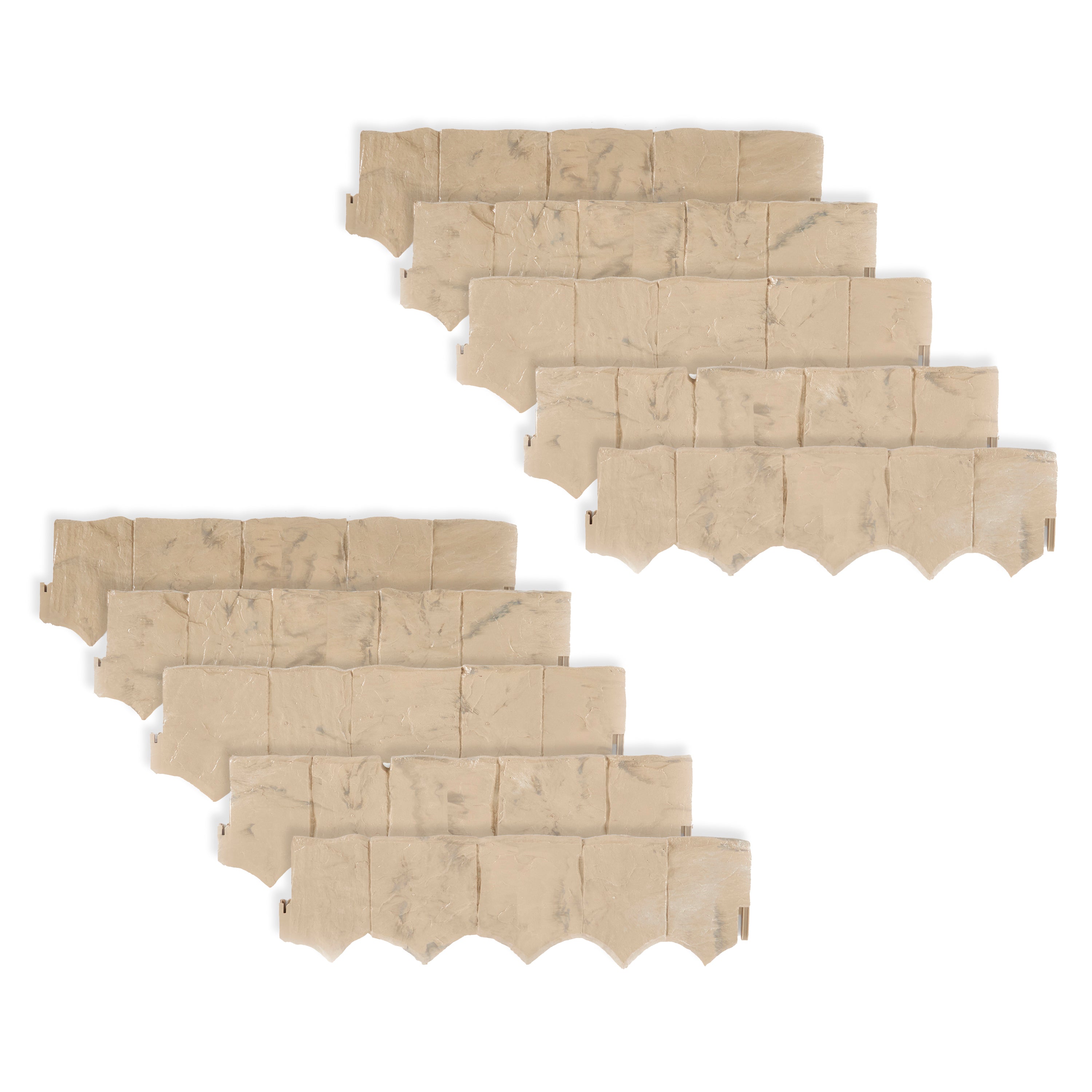 Suncast Landscape Design Border Decorative Natural Rock Stone Edging (10 Pack) - VMInnovations