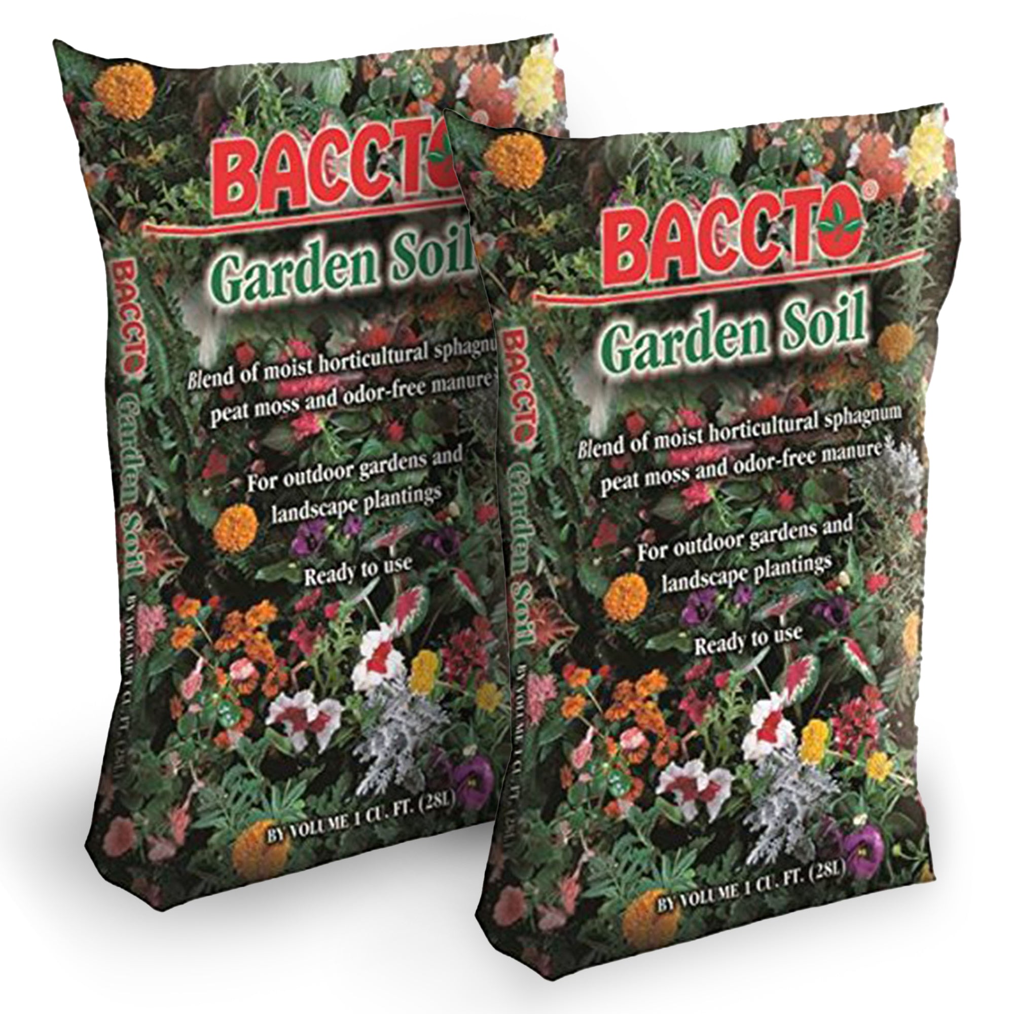 Michigan Peat Company BACCTO Garden Soil for Plants & Veggies, 1 Cu Ft, 2 Pack - VMInnovations
