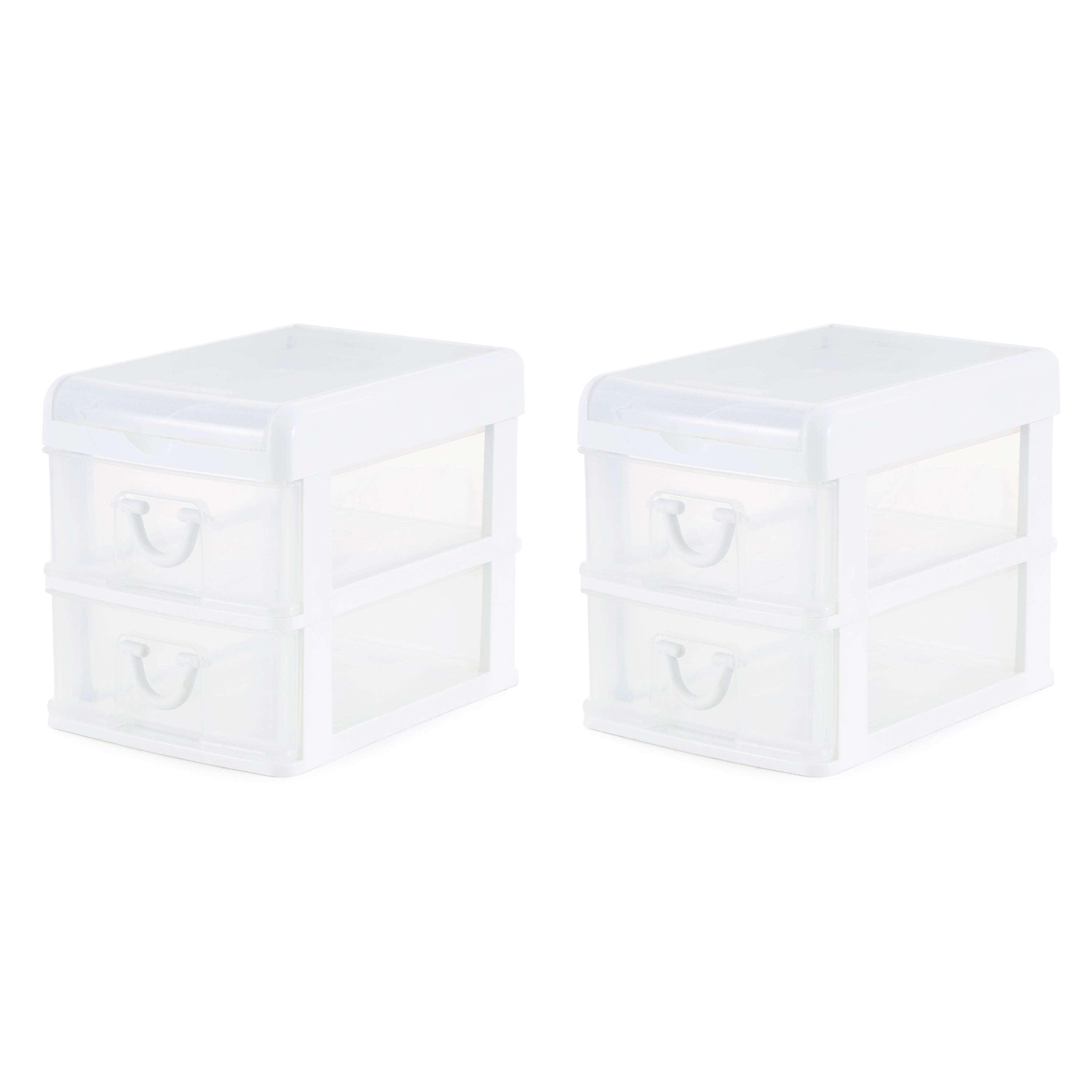 Gracious Living 2 Drawer Desktop Countertop Organizer with Flip Top Lid (2 Pack) - VMInnovations