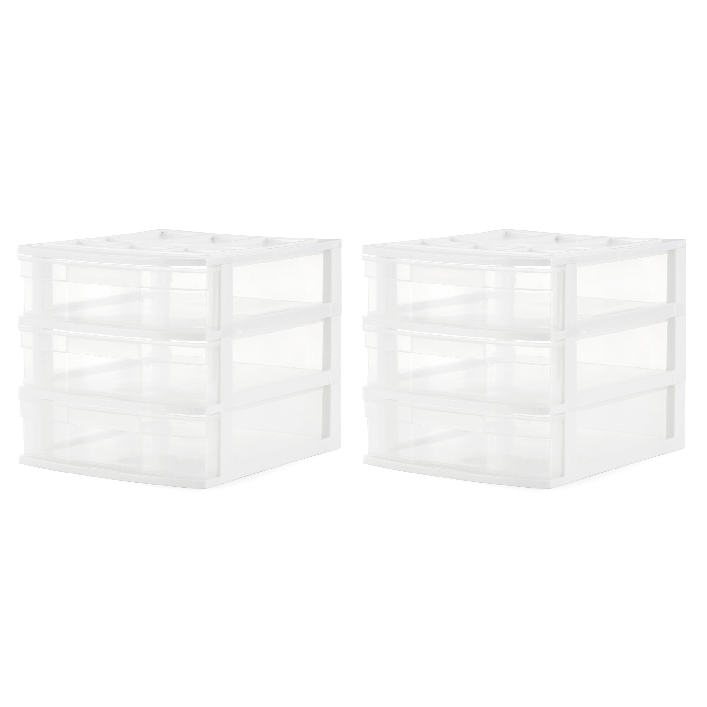 Gracious Living 3 Drawer Desktop Countertop Storage with Organizer Lid (2 Pack) - VMInnovations