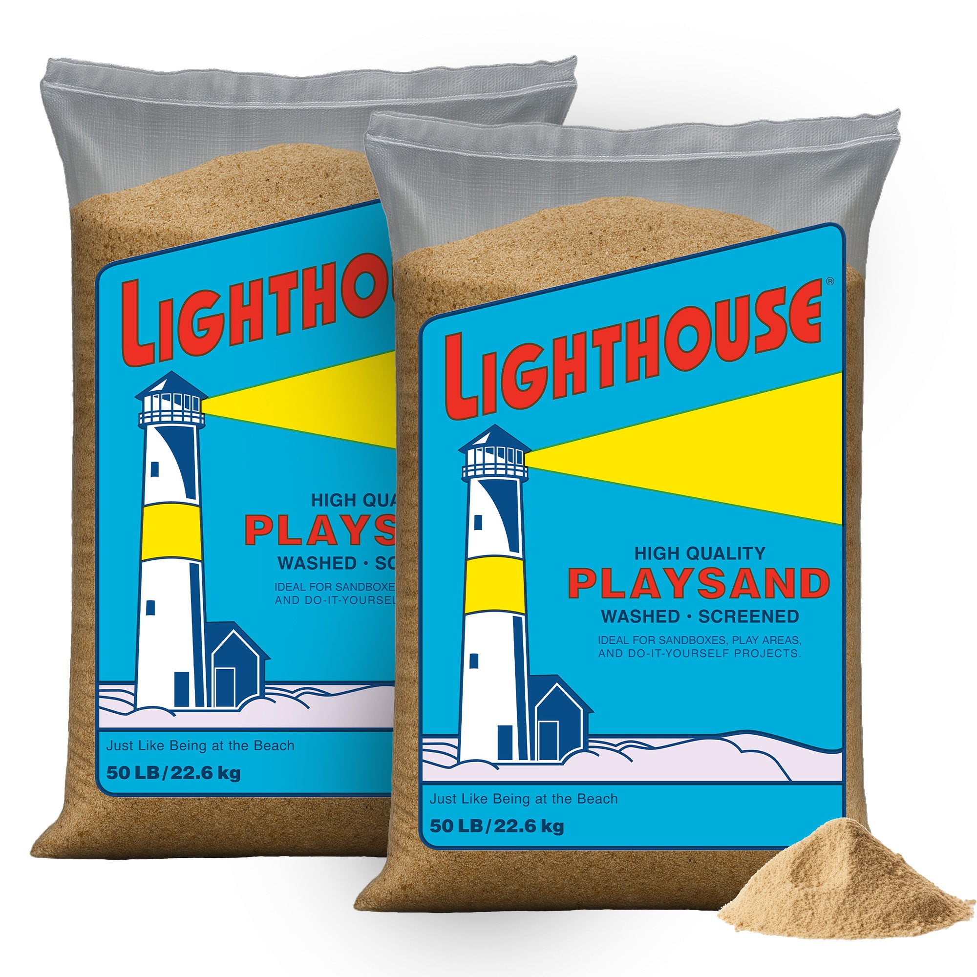 US Silica 2 Pack Lighthouse Comfortable Play Sand for Sand Tables, Beige, 50 Lbs