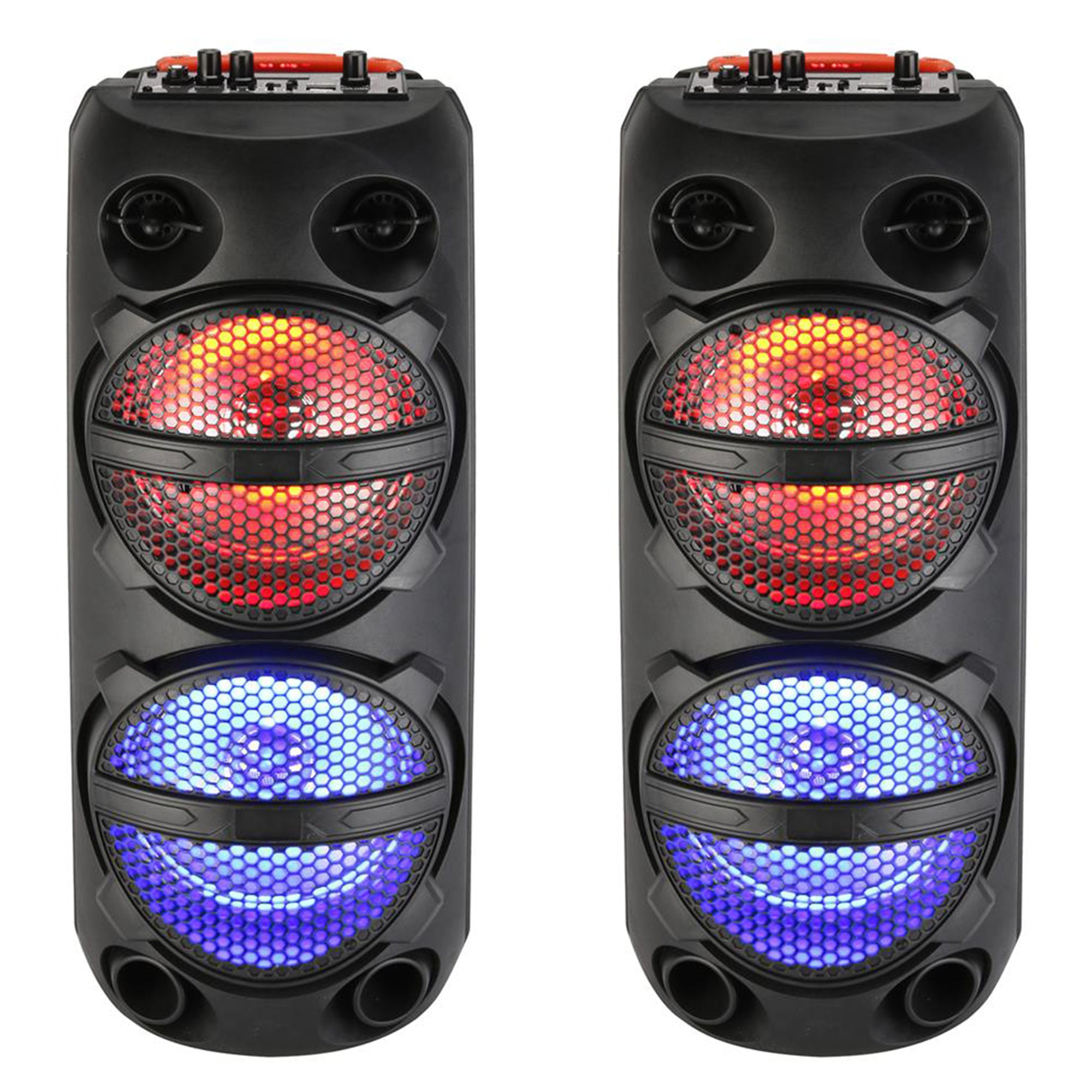 Pyle PPHP2614B 200 Watt Portable Bluetooth Speaker System w/ Microphone, 2 Pack