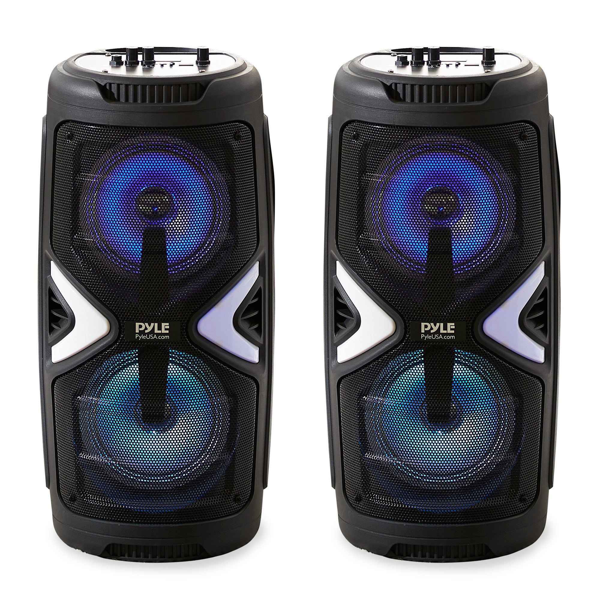 Pyle Portable Bluetooth Rechargeable Karaoke System with Wireless Mics (2 Pack)