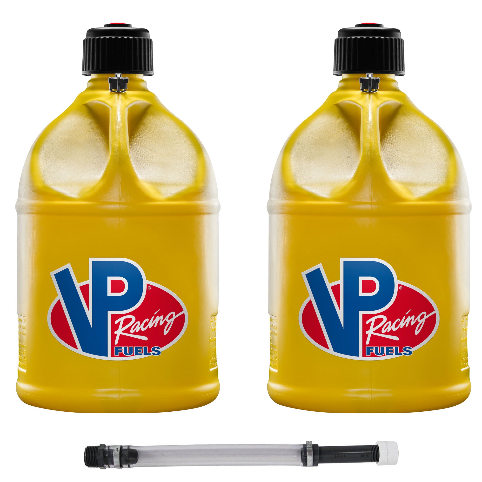 VP Racing 5 Gallon Round Plastic Utility Jug (2 Pack) & 14 Inch Hose