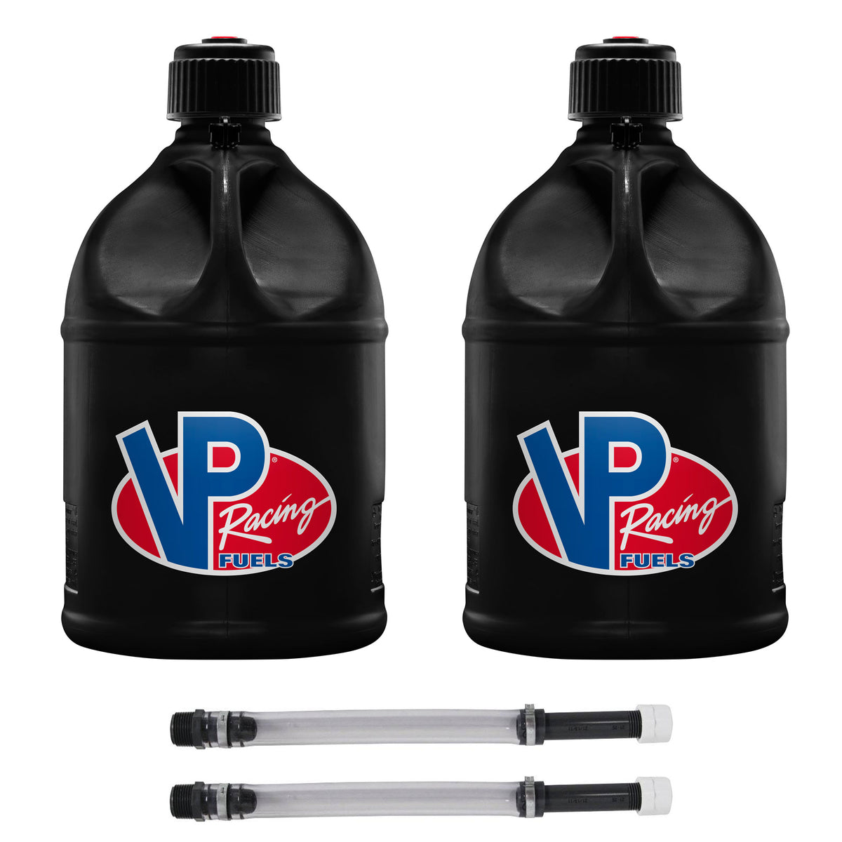 VP Racing Motorsport 5,5 Gallon Round Plastic Utility Jug (2 Pack) & Hose (2 Pack)