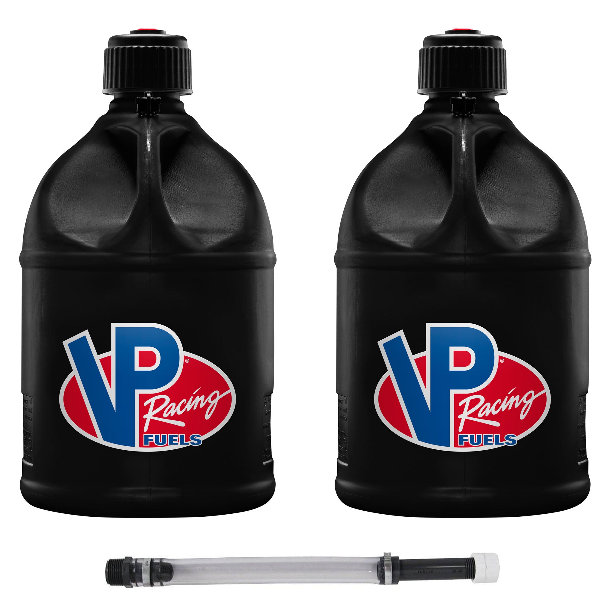 VP Racing Motorsport 5 Gallon Round Plastic Utility Jug (2 Pack) & 14 Inch Hose