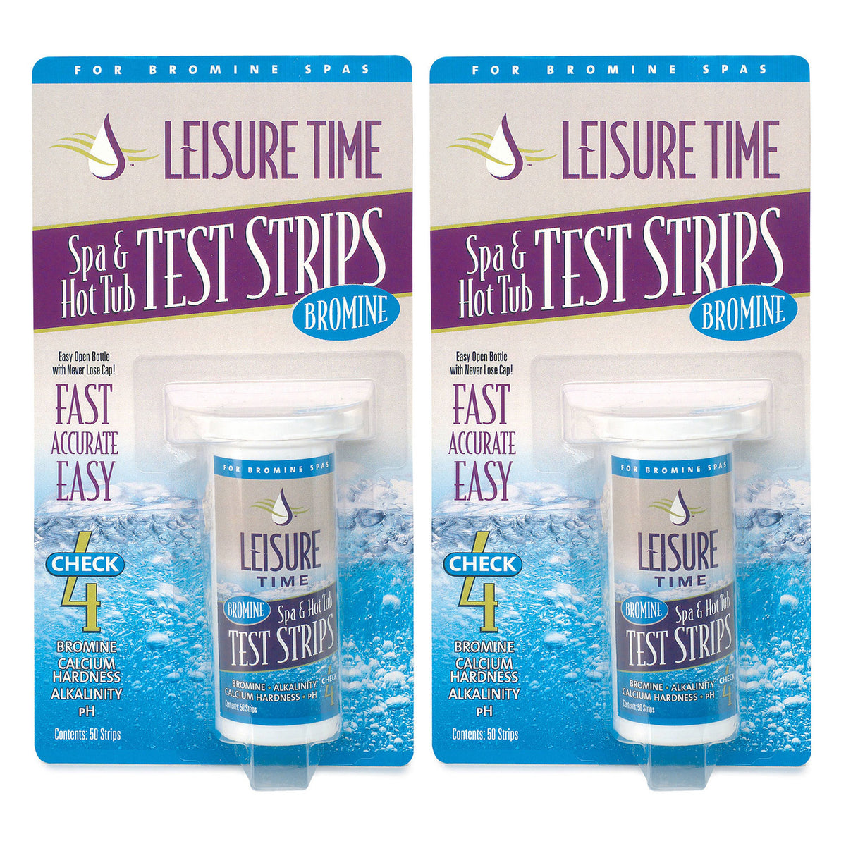 Leisure Time Spa & Hot Tub Bromine 4 way Test Strips, 50 count (2 Pack)