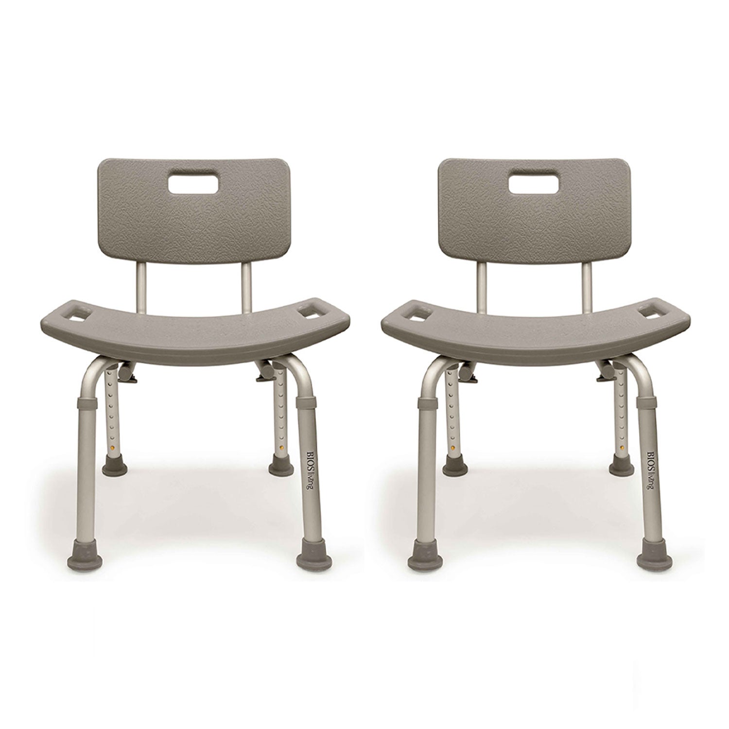 Bios Living 250 Pound Support Non Slip Adjustable Bath Bench with Back (2 Pack)