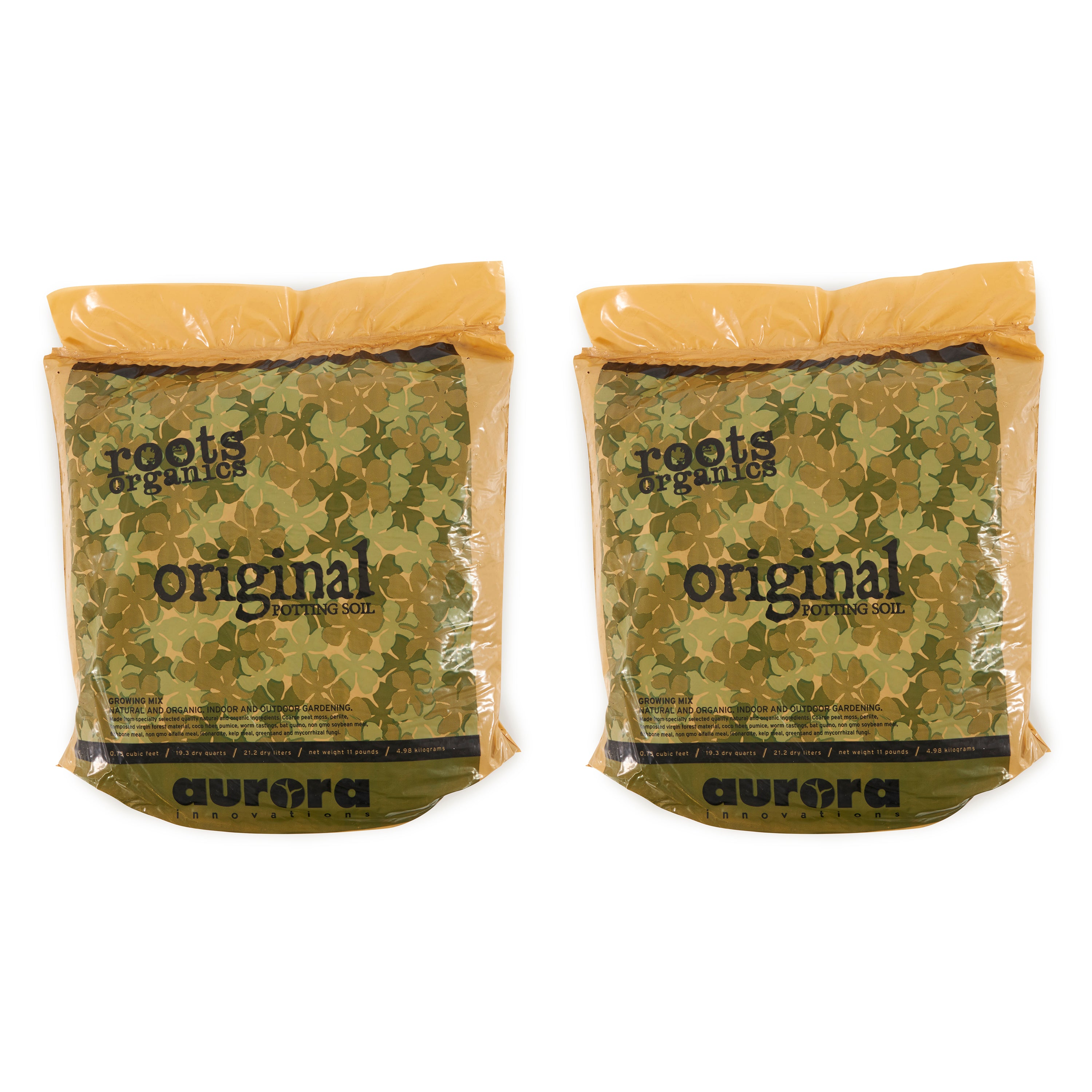 Roots Organics Hydroponic Gardening Fiber Based Potting Soil .75 Cu Ft, 2 Pack - VMInnovations