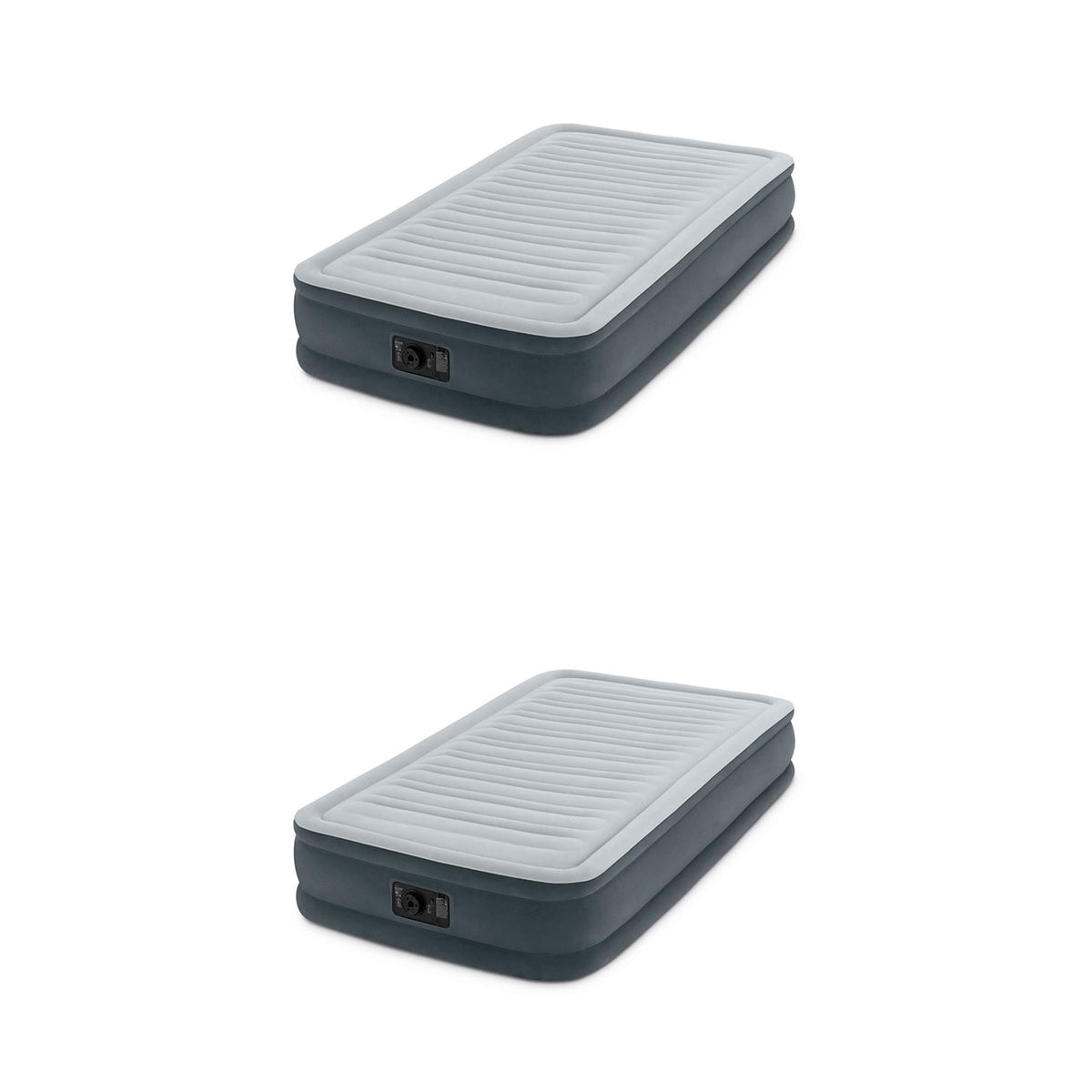 Intex PVC Dura-Beam Series Mid Rise Airbed with Built In Pump, Twin (2 Pack)