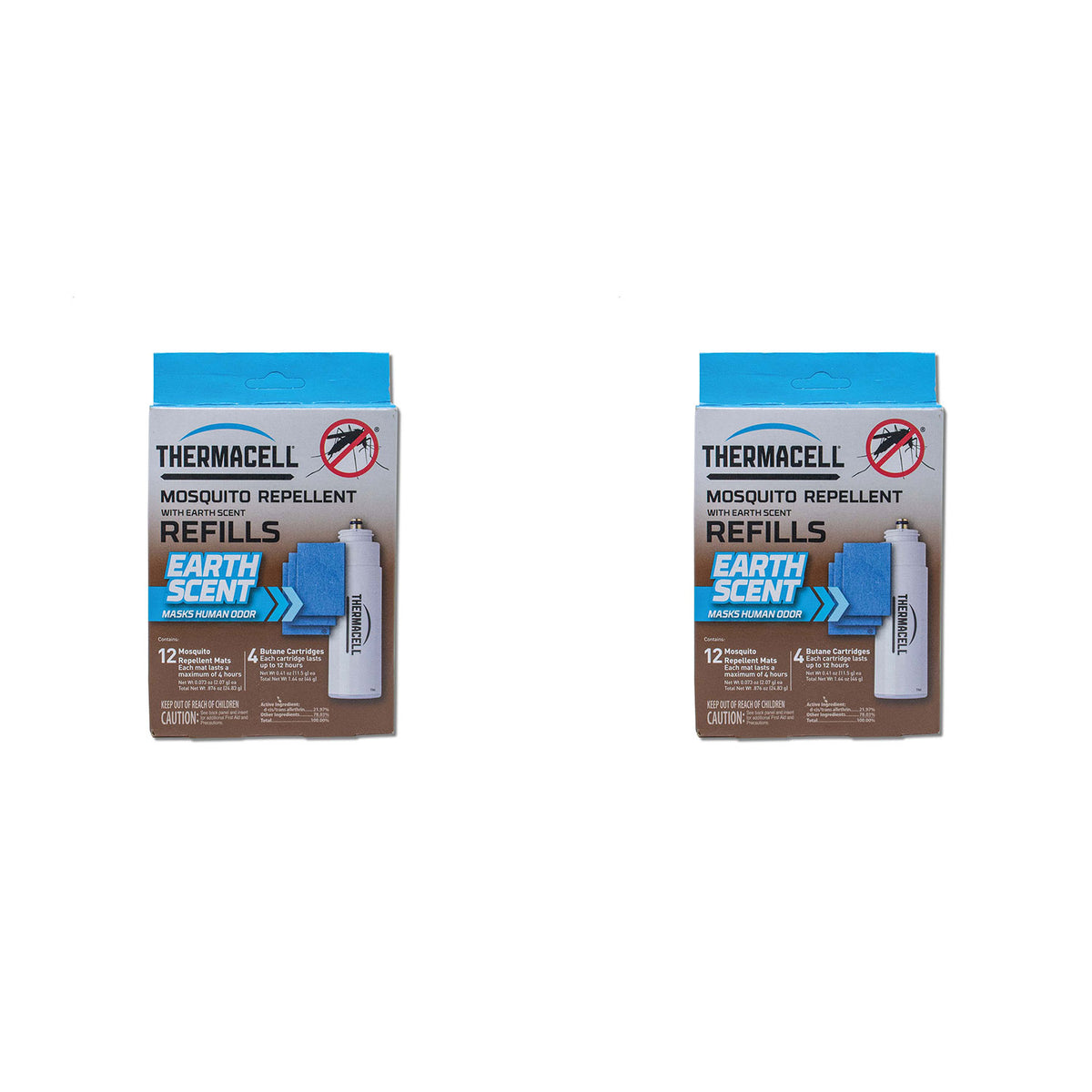 Thermacell E-4 Mosquito Repellent Refills w/12 Mats & 4 Fuel Cartridges (2 Pack)