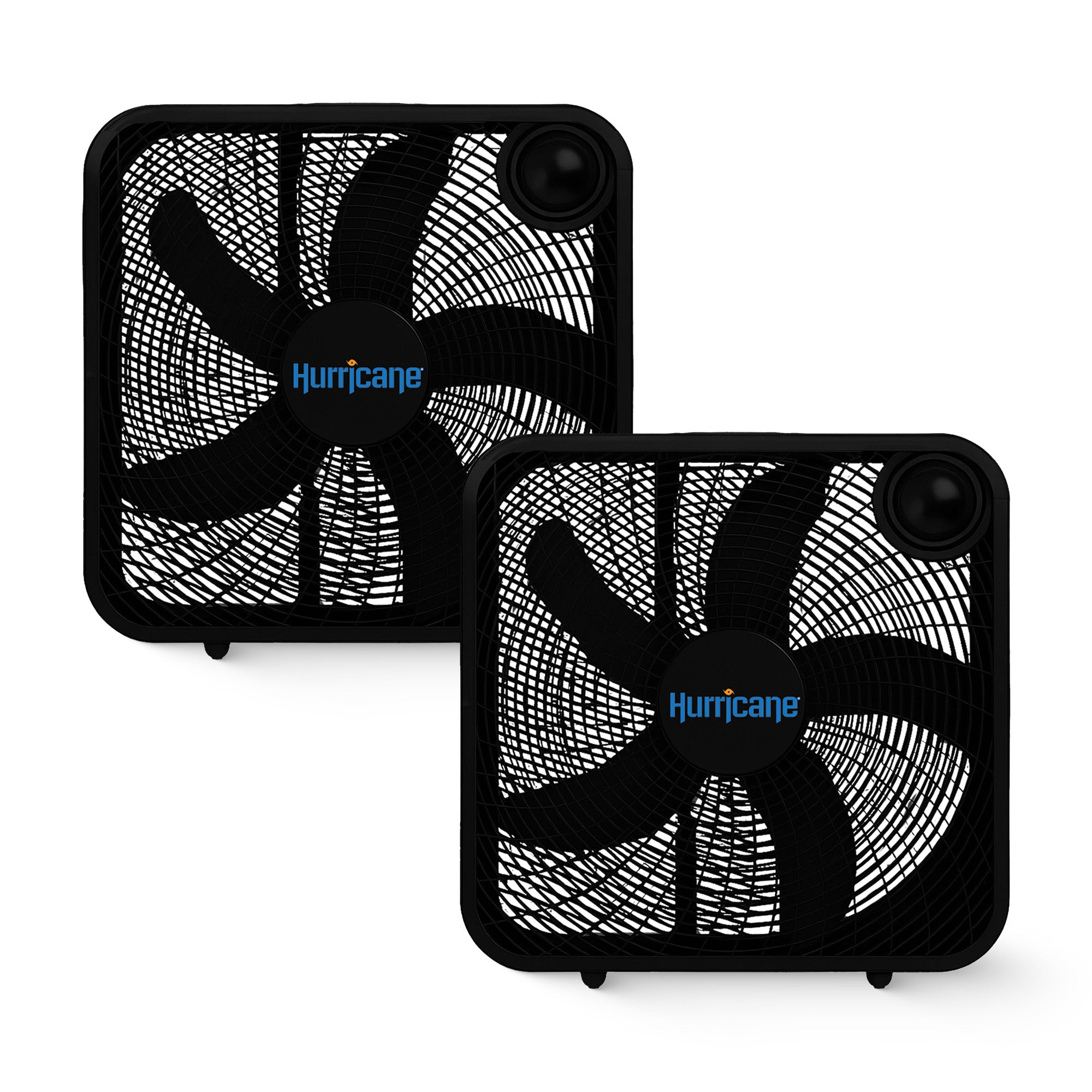 Hurricane 20" Classic Series Floor Box Fan with 3 Speed Settings, Black, 2 Pack - VMInnovations