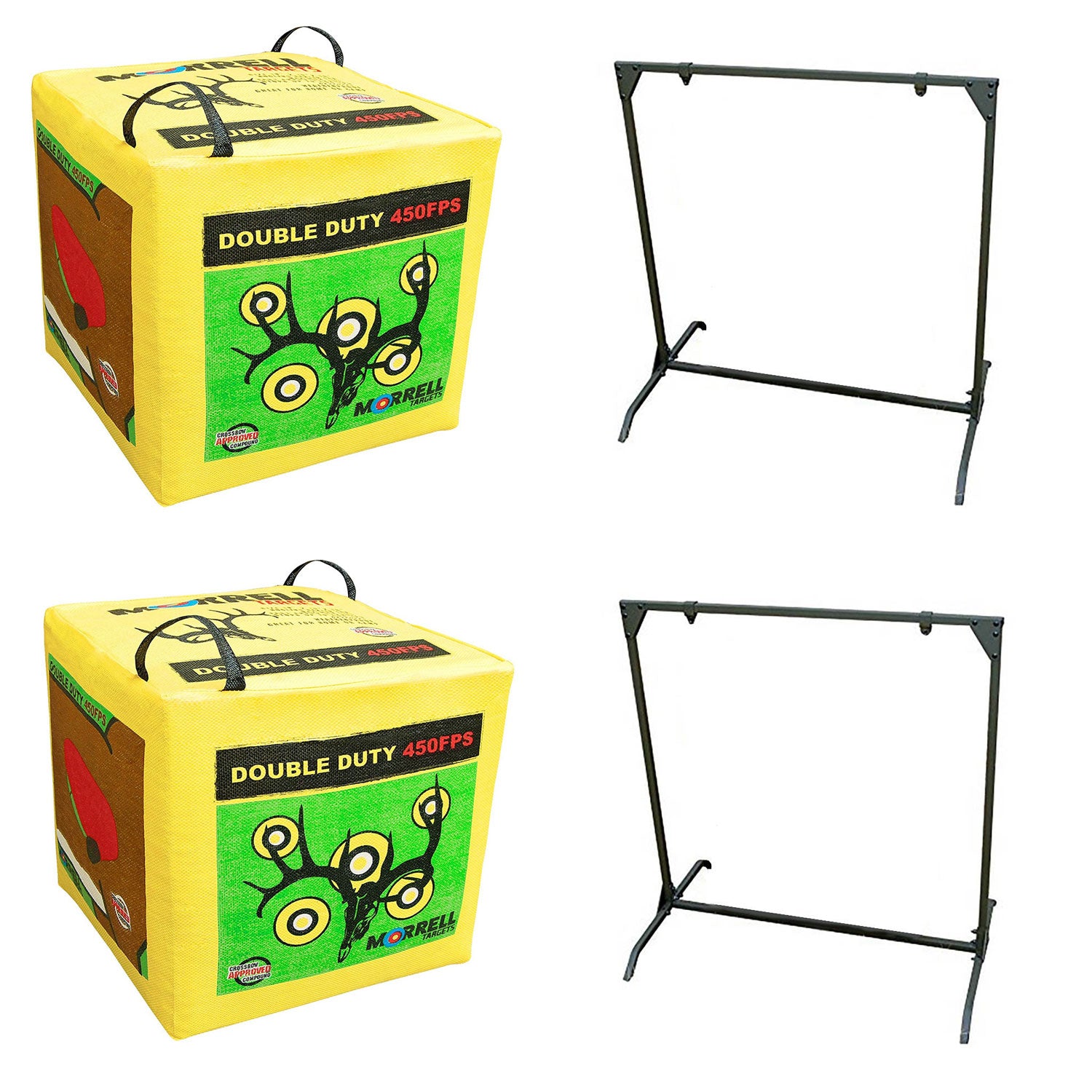 Morrell 450 FPS 4 Sided Cube Field Point Archery Bag w/ Target Stand (2 Pack)