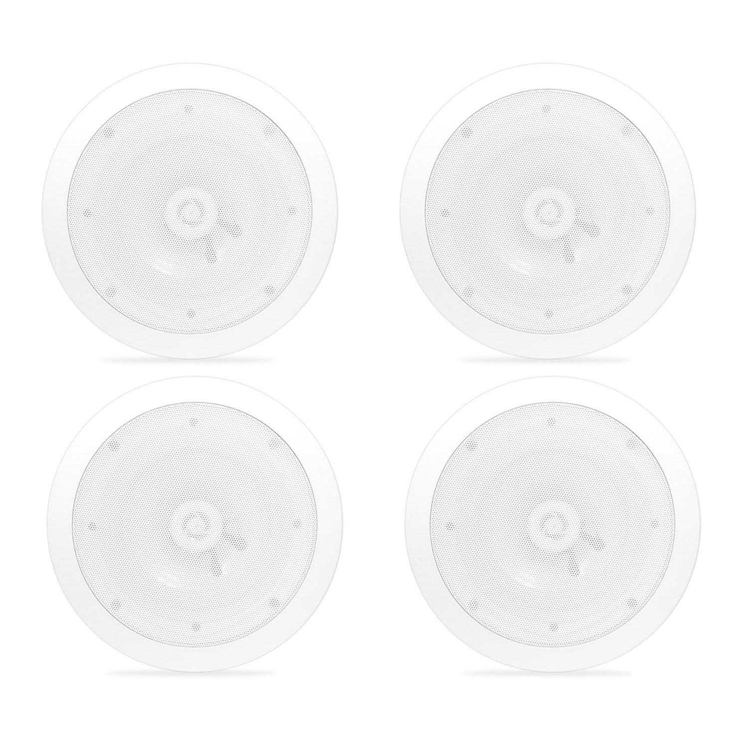 Pyle 8 Inch 400 Watt 2 Way Indoor/Outdoor In Wall Ceiling Speaker, White, 2 Pair