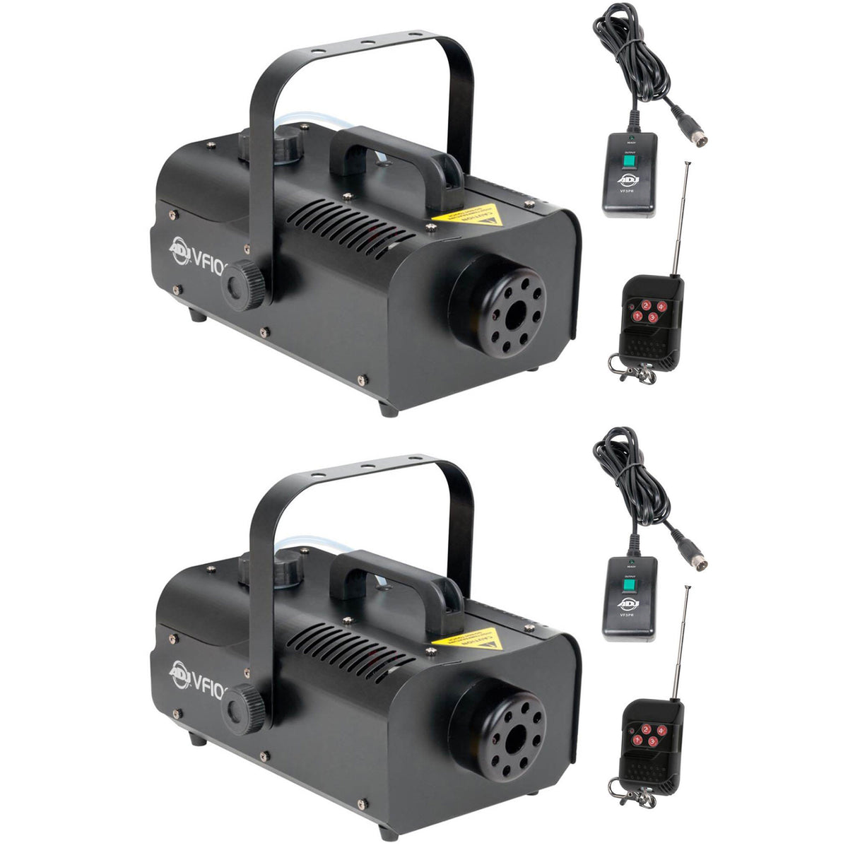 American DJ VF1000 1000W 1 Liter Mobile Smoke Fog Machine with Remotes (2 Pack)