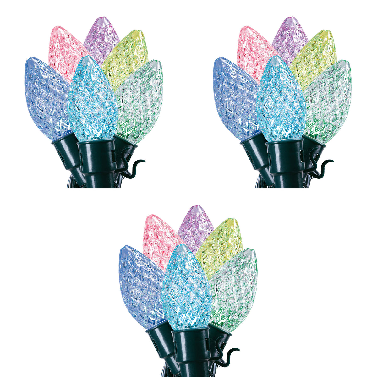 Home Heritage 15.8 Holiday Lights, Faceted, App Controlled, 20 RGB LEDs, 3 Pack