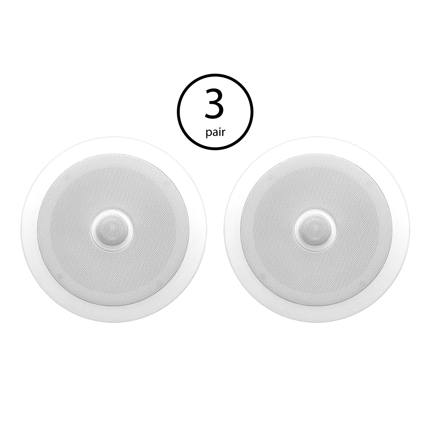 Pyle PDIC60 6.5 Inch 250 Watt 2 Way In Wall/Ceiling Home Speaker System (3 Pair) - VMInnovations