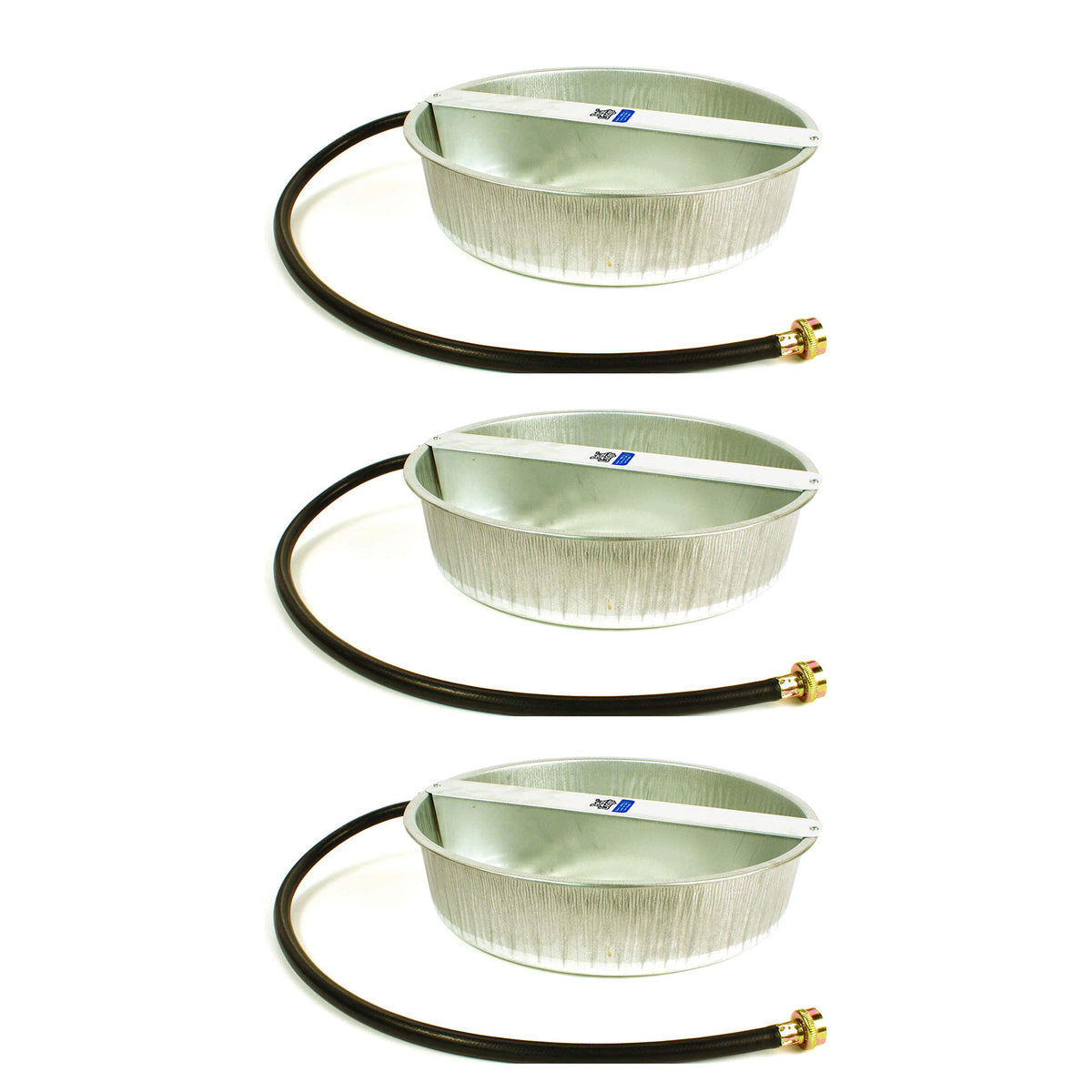 Little Giant 13-Quart Galvanized Steel Ever Full Pet Water Bowl Dish (3 Pack)