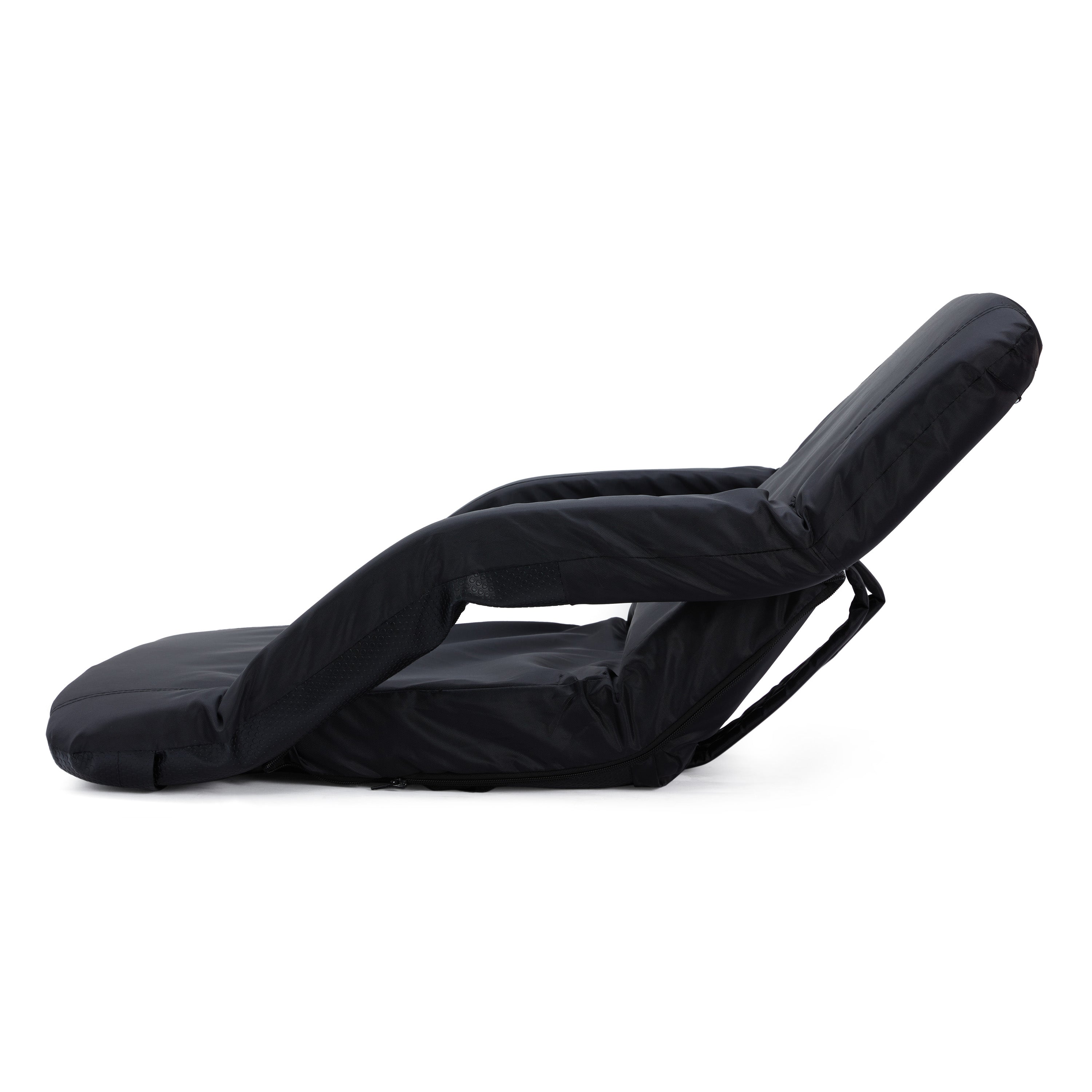 Jomeed 25 Inch Comfortable Padded Reclining Stadium Seat with Pockets, Black - VMInnovations