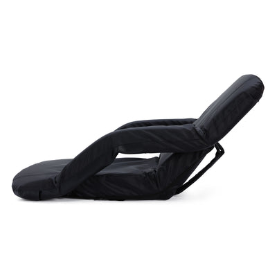 Jomeed 25 Inch Comfortable Padded Reclining Stadium Seat with Pockets, Black