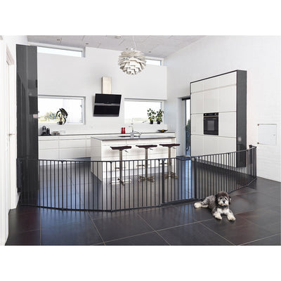 Scandinavian Pet Design Pet Flex System XXL Wall Mounted At Home Dog Gate, Black